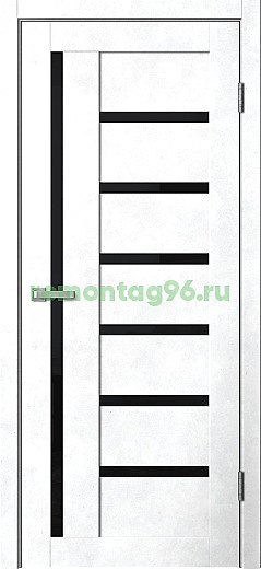 Межкомнатная дверь BARN B04 Бетон светлый / Стекло черное